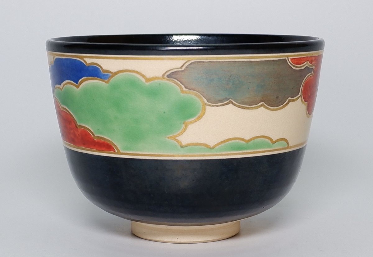 MKA】千家十職 永楽即全 色絵彩雲茶碗 京都 茶道具 真作保証 茶道具