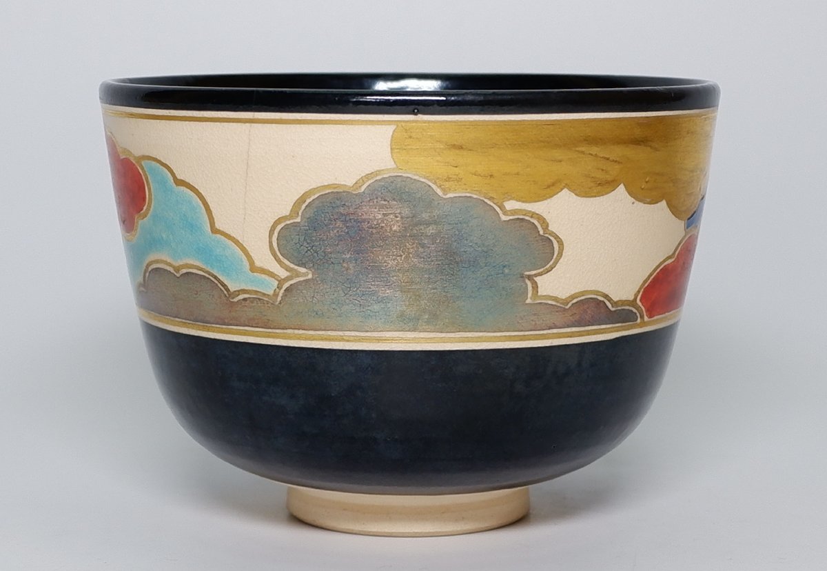 MKA】千家十職 永楽即全 色絵彩雲茶碗 京都 茶道具 真作保証 茶道具