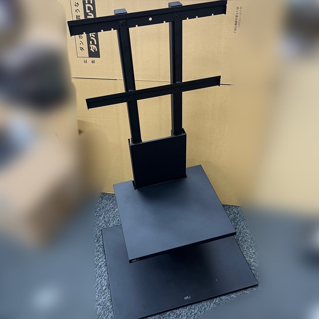 91077◎WALL インテリア テレビスタンド V2 ロータイプ 2020モデル 棚板 黒 ブラック 説明書有り