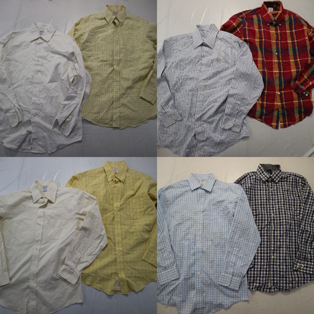 ◎ブルックスブラザーズ 長袖シャツ set ストライプ 他 (メンズL/M) 8枚セット まとめ売り 古着卸 1円スタート LS6 MP6370