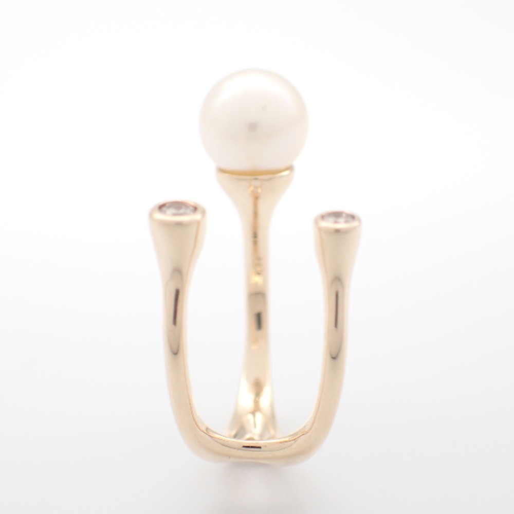 新品同様/ Hirotaka ヒロタカ 10K 0.08ct ダイヤモンド パール カフ  