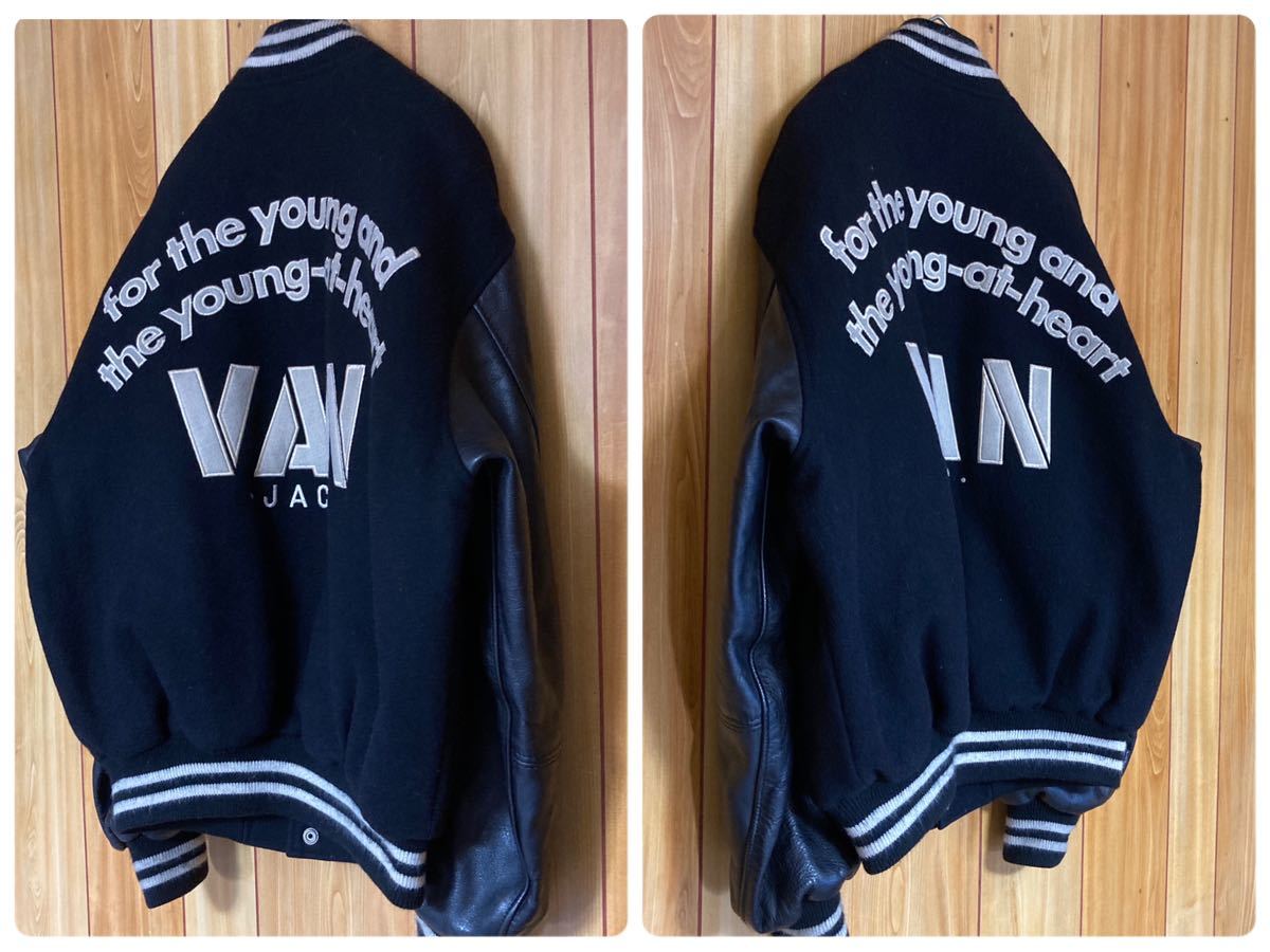 激レア】VAN JACKET スタジャン 黒×黒 袖レザー Mサイズ スタジアム 