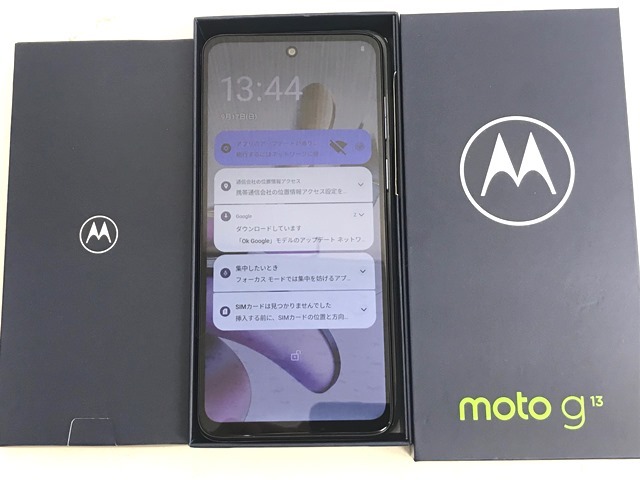 ●A69202:Motorola moto g13 6.5インチ ラベンダーブルー XT2331-3 モトローラ 4GB 128GB SIMフリー 中古