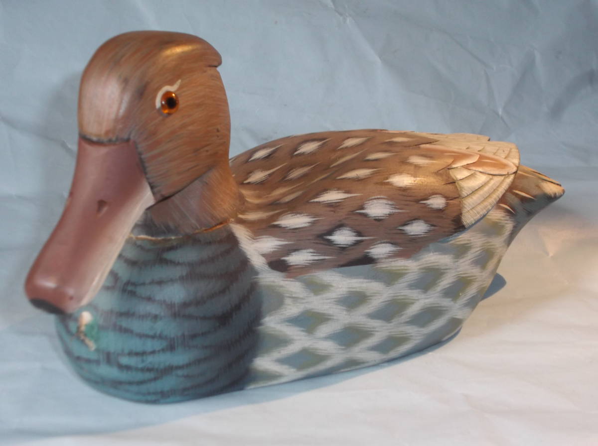 デコイ - 鴨 カモ オブジェ 鳥 インテリア 置物 ヴィンテージ 木製 