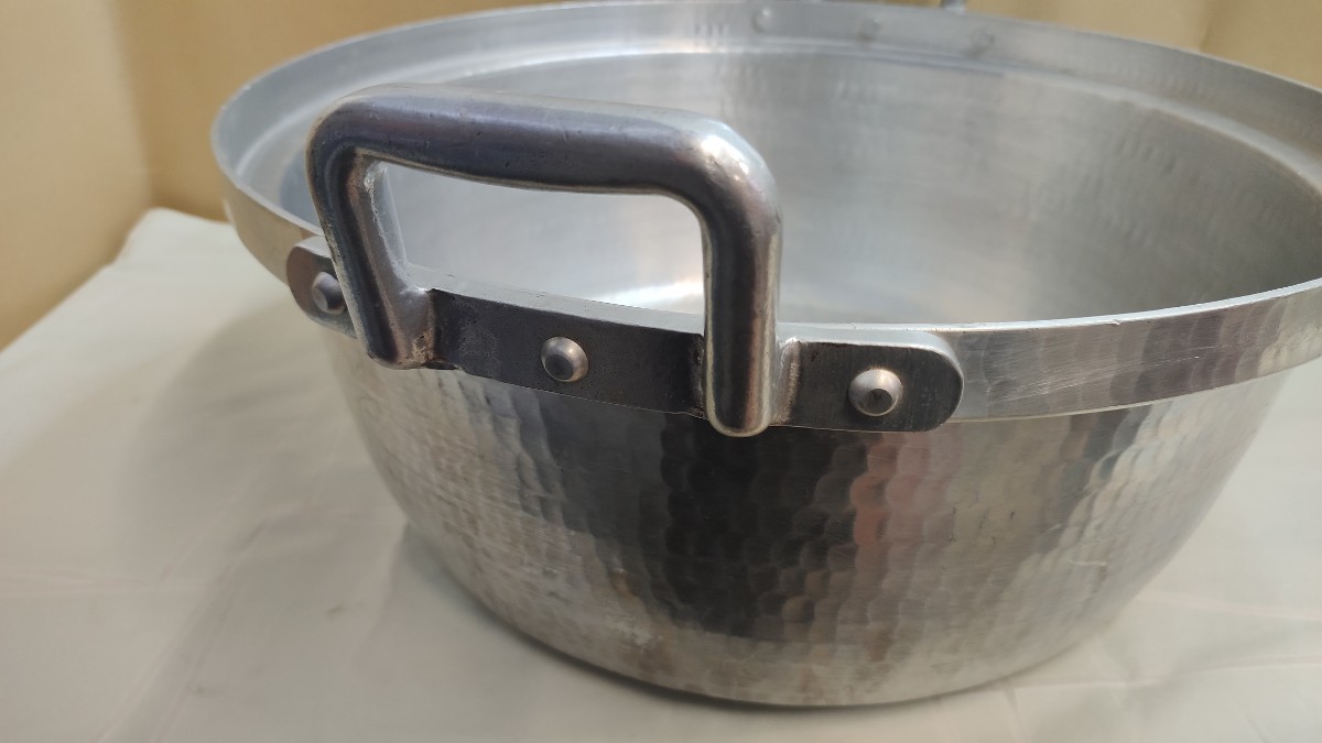 ☆中古品☆業務用 アルミ鍋 大鍋 両手鍋 段付鍋 直径45㎝ 和鍋 厨房用 