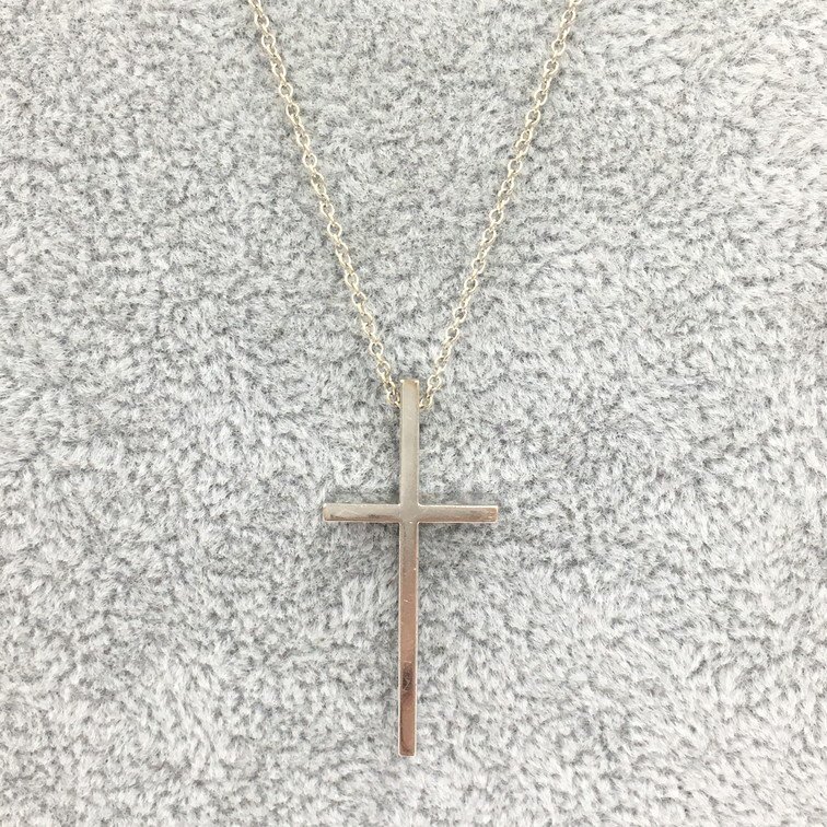 Tiffany & Co.　ティファニー　K18WG　クロス ネックレス　750刻印　総重量5.9g　箱付き【BIAP4005】