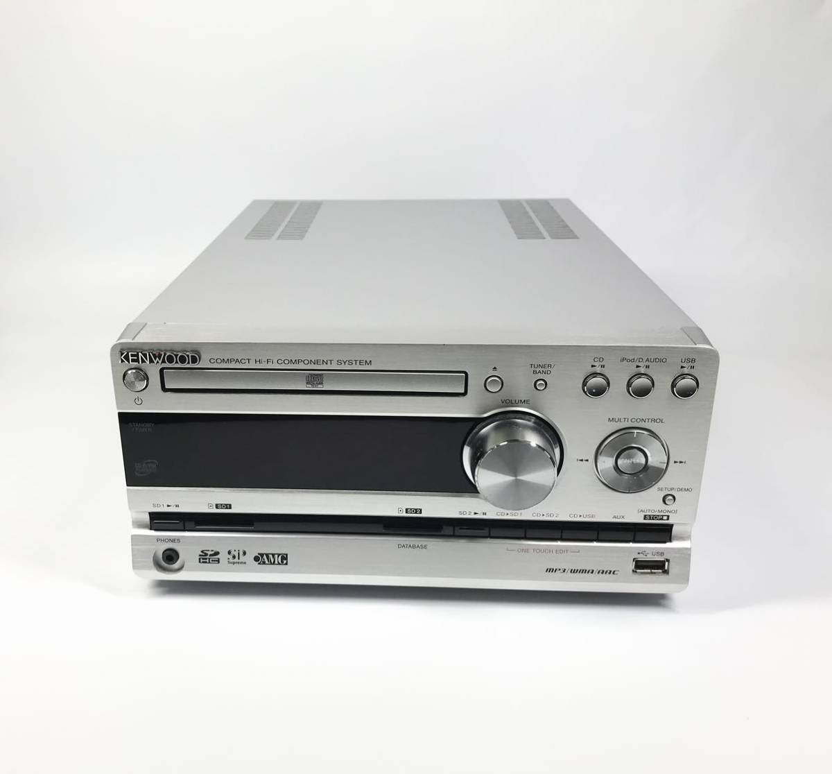 KENWOOD ケンウッド　ミニコンポ　RD-UDE77 美品】KENWOOD RD-UDE77 ミニコンボ CD USB SD MP3リモコン付き コンポ