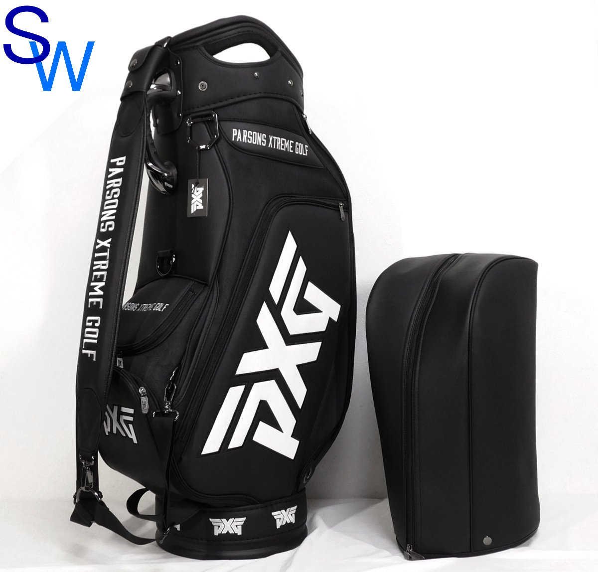 PXG キャディバッグ 6分割 ゴルフバッグ クラブケース ◇PXG◇10型◇キャディバッグ◇ブラック◇カート型◇シングルストラップ