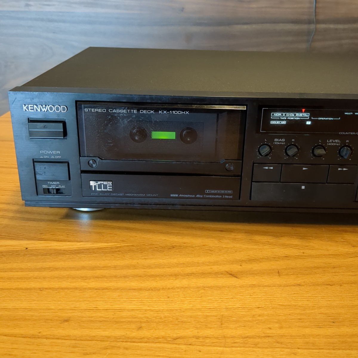 KENWOOD KX-1100Gカセットデッキ　通電OK 中古現状品　ジャンク品 KENWOOD KX-1100G ケンウッド ステレオカセットデッキ カセットデッキ