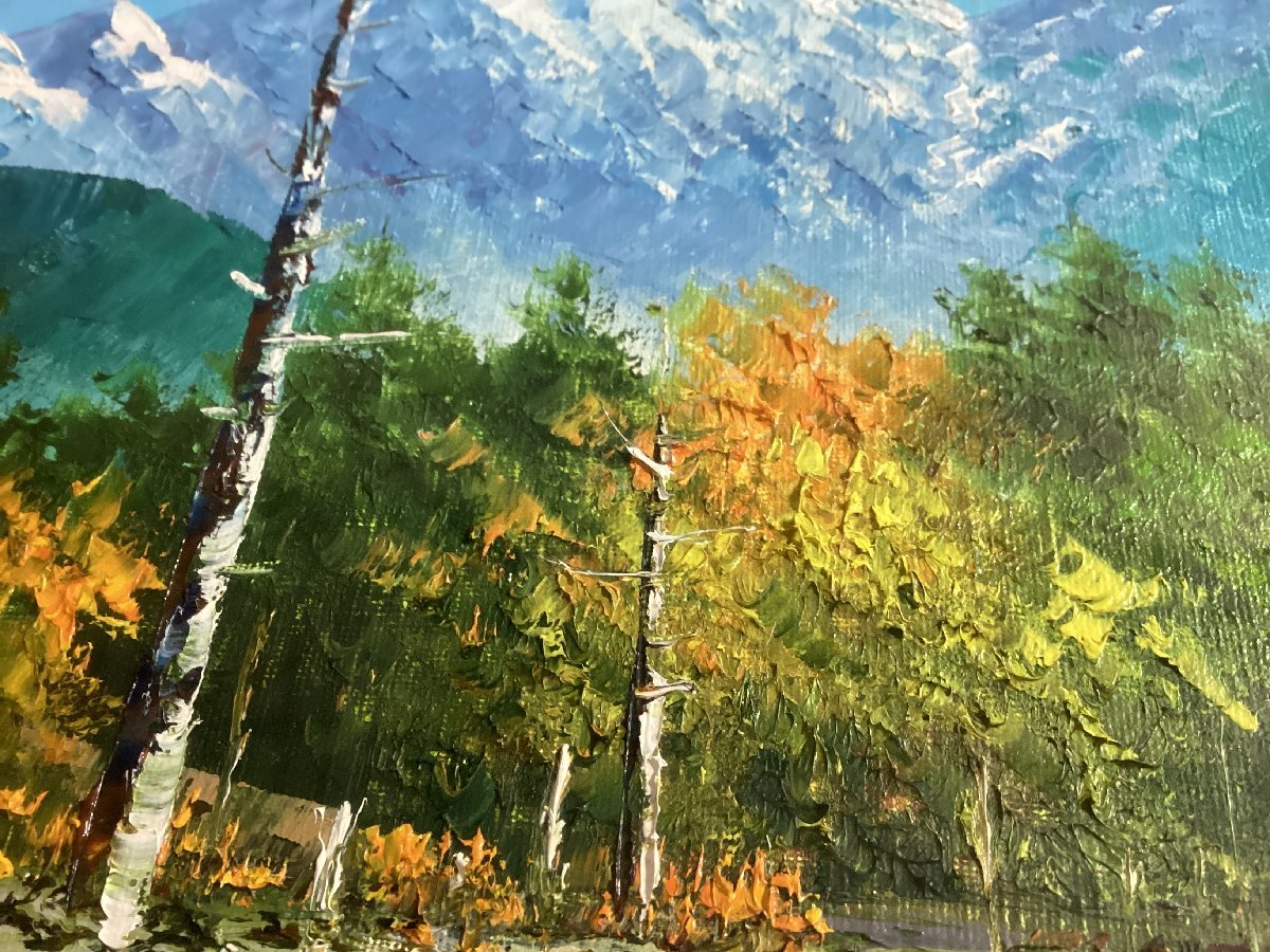 BA356 小林幸三郎 上高地 大正池 F4号 油彩画 風景画 油絵 肉筆サイン