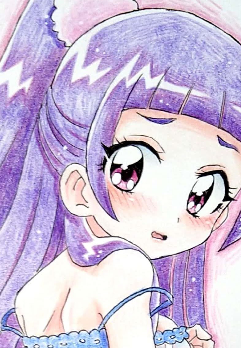 同人手描きイラスト　魔法使いプリキュア！　十六夜リコ　Ａ5サイズ