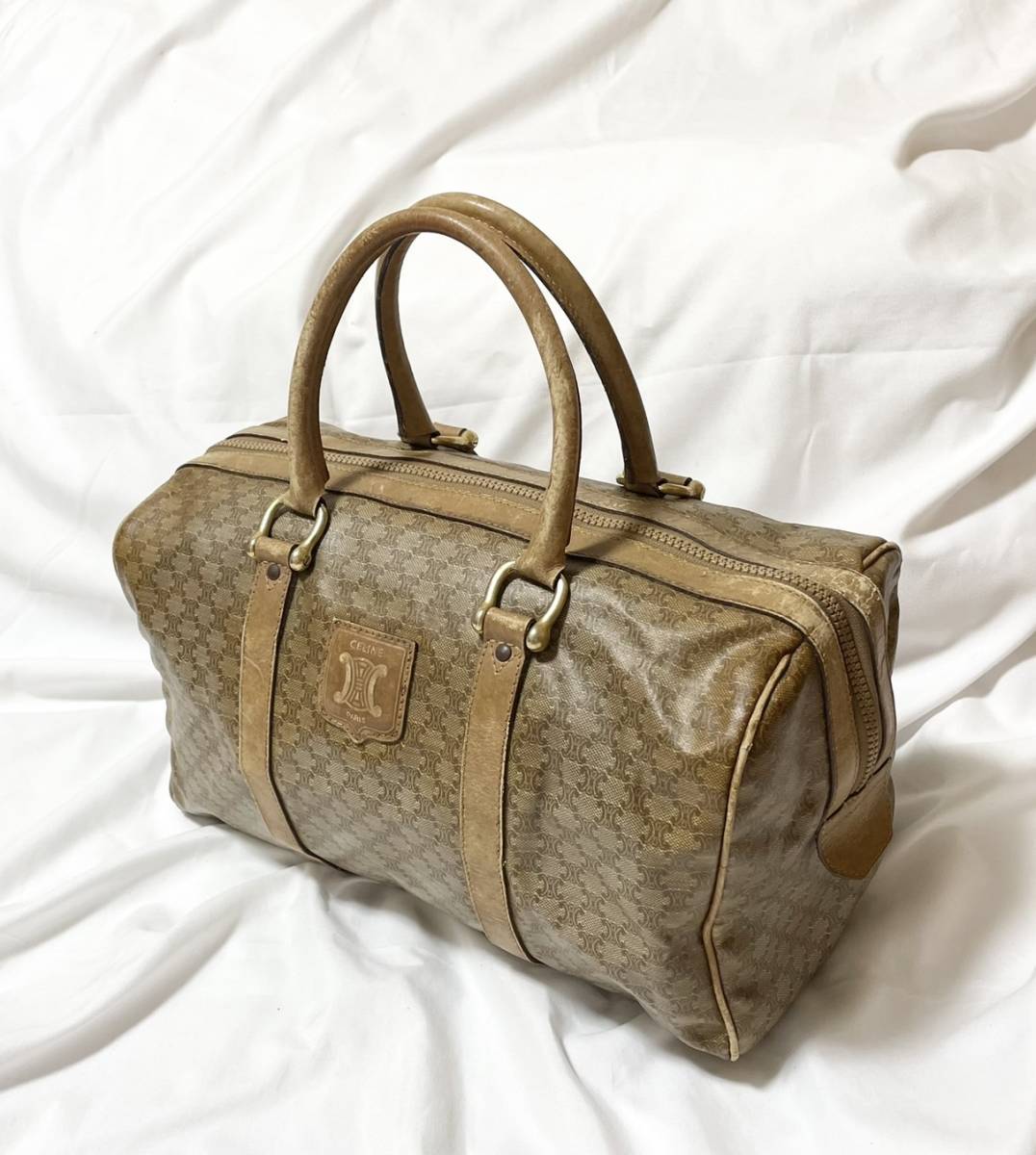 CELINE セリーヌ ボストンバッグ マカダム柄 トリオンフ