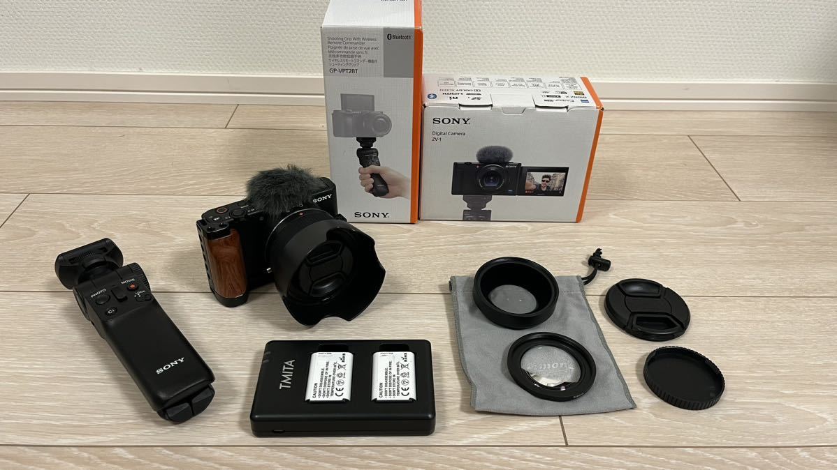 SONY VLOGCAM ZV-1＋シューティンググリップ VPT2BT＋GIZMONレンズ