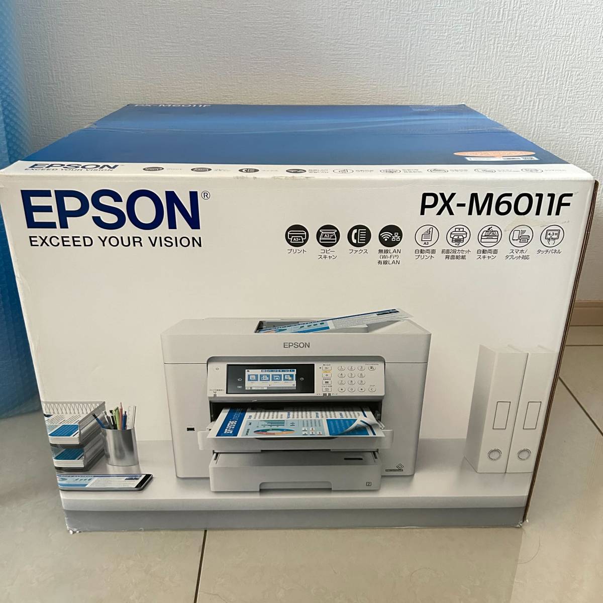 美品EPSON 美品EPSON インジェットプリンターPX-M6011F ホワイト 複合機 PX-M6011F A3カラーインクジェット複合機 訳あり ジャンク扱い エプソン FAX ビジネスプリンター