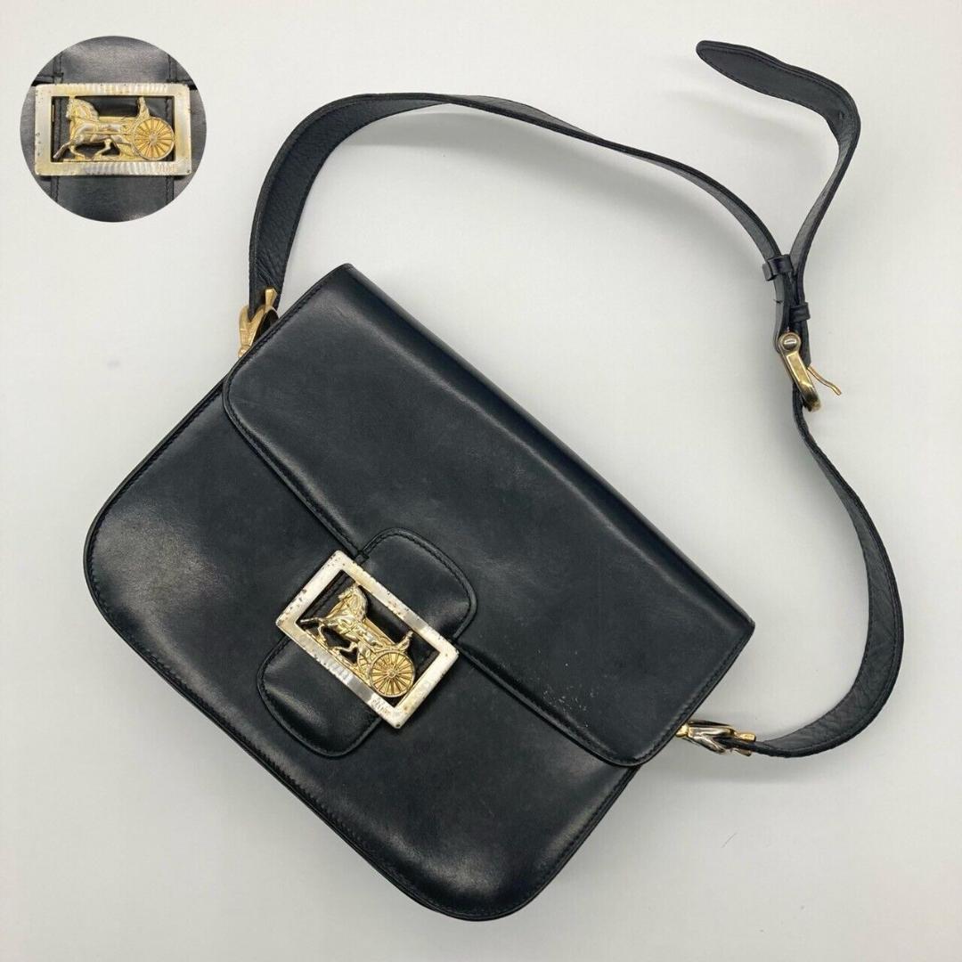 CELINE クラッチバック　馬車金具　ホースビット　ショルダー欠品 CELINE セリーヌ ショルダーバッグ 馬車金具 ホースキャリッジ