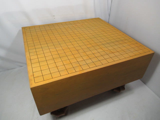 囲碁盤/足付碁盤/足付き/ヘソあり/厚さ4寸/41.5×45cm/素材不明/保管品/中古品/KN6032/