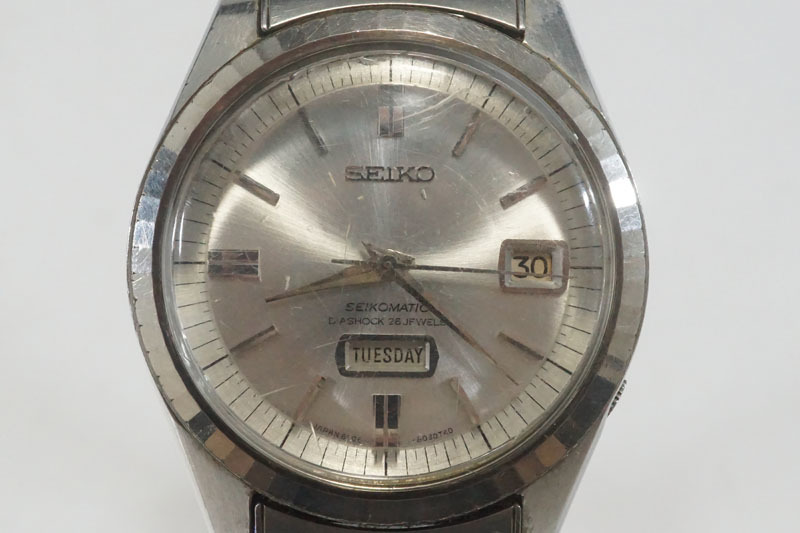 1円~スタート【178】実働 SEIKO/セイコー SEIKOMATIC/セイコーマチック Ref.6206-8100 自動巻き メンズ腕時計 ビンテージ　