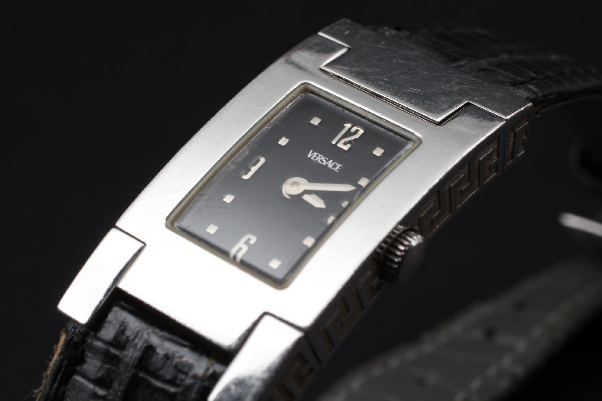 【可動品】VERSACE ヴェルサーチ 腕時計ESQ99 SS レディース ◇稼働品◇良品◇ VERSACE ヴェルサーチ クオーツ ASQ99 スクエア
