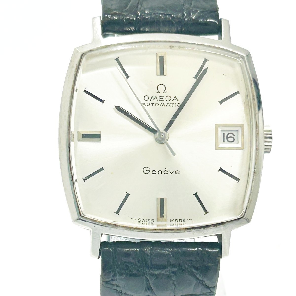 1円スタート】OMEGA オメガ ジュネーブ スクエア SS シルバー文字盤