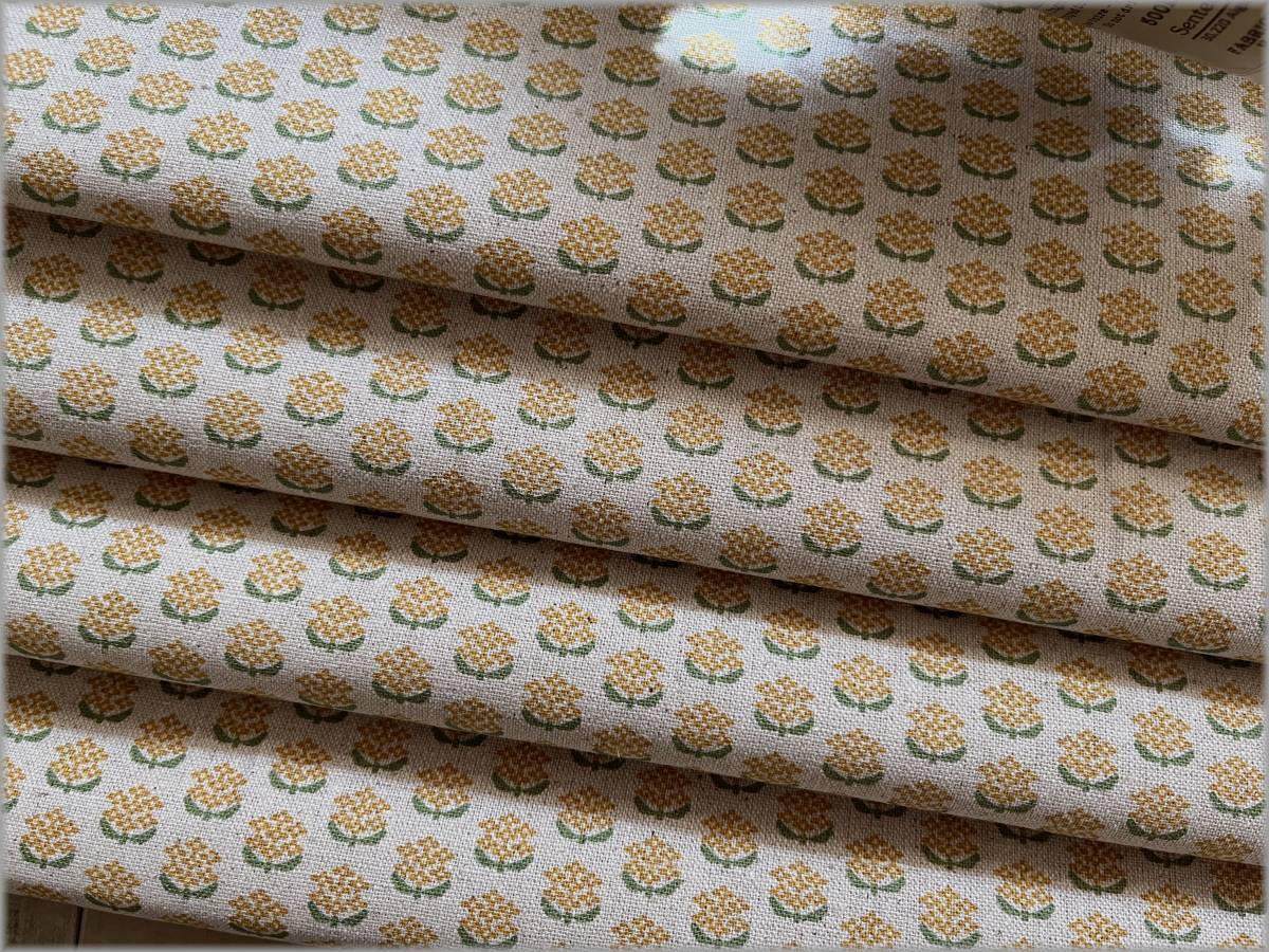 mets★5m*綿麻キャンバス*SASHIKO MOYO*プチフラワー*linen*1A