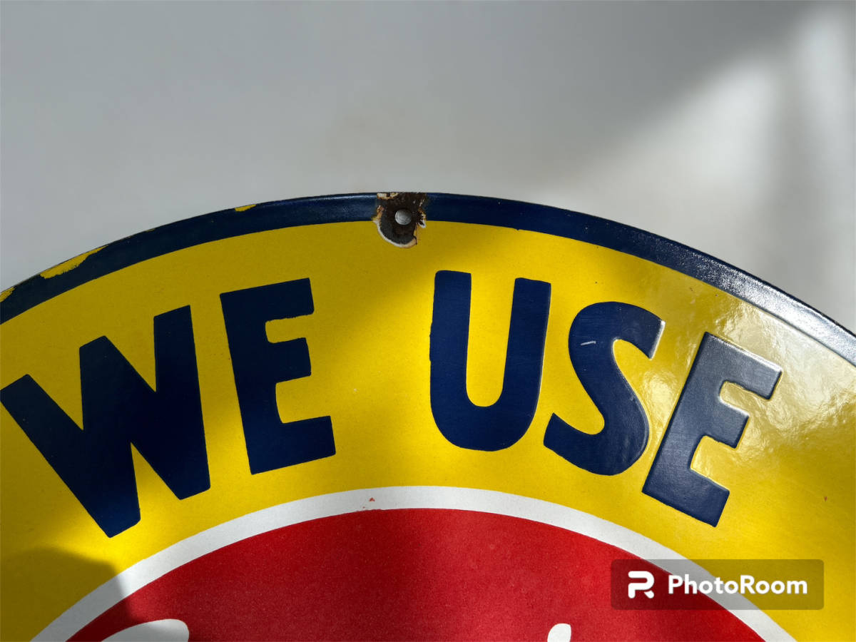 【送料無料】★1点限り シボレー ビンテージ看板 アンティーク CHEVROLET GENUINE PARTS オールドアメリカ 丸形 直径76cmメタル製/ブリキ★