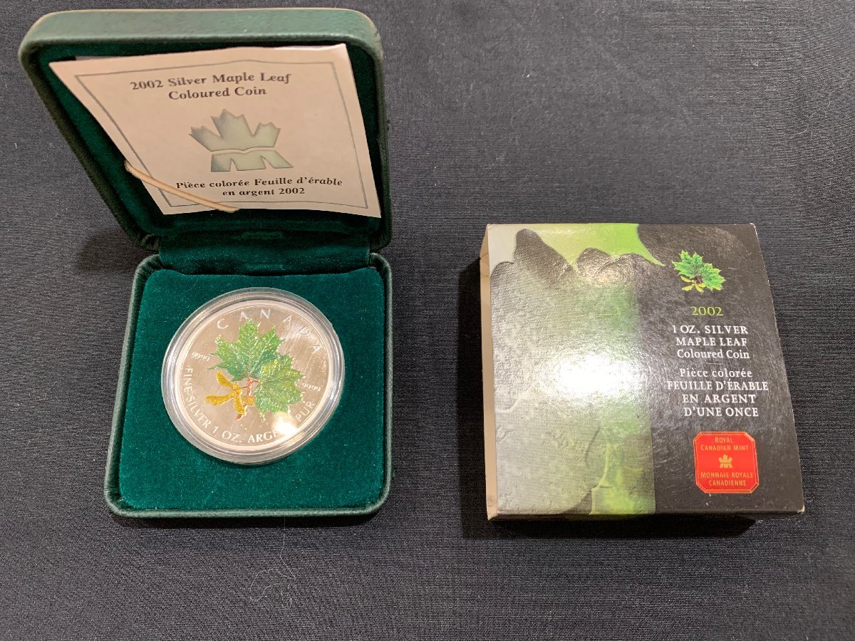 カナダ 5ドル銀貨 1oz 2002年 メイプルリーフ 純銀1オンス プルーフ