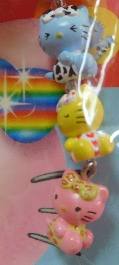 ☆レア☆2002☆プッチバージョン ハローキティ 6連ストラップ☆根付け