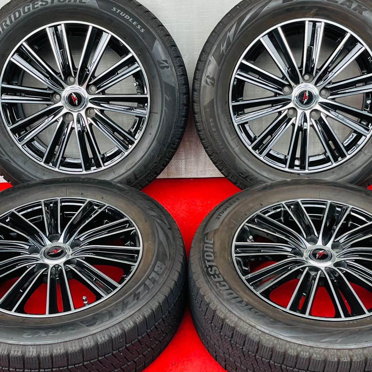 綺麗！WEDS TEAD 16インチ×6.5J +53 PCD114.3/5穴社外 BRIDGESTONE 215/60R16スタッドレス4本。ノアエスクァイア ステップワゴン ヴェゼル