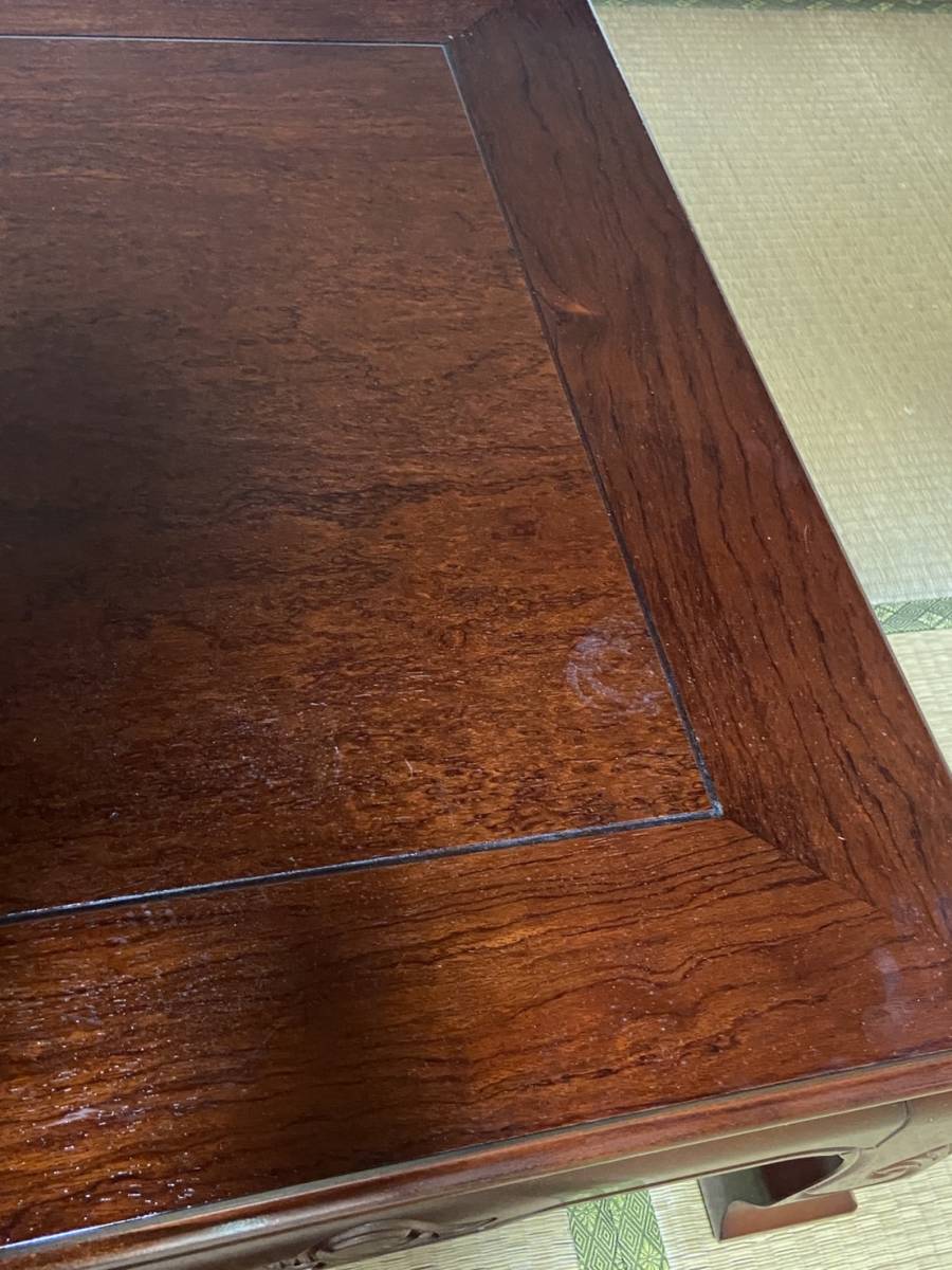 高級家具 国産メーカーNICHIBI日美 天然木 重厚 彫刻入 和室テーブル