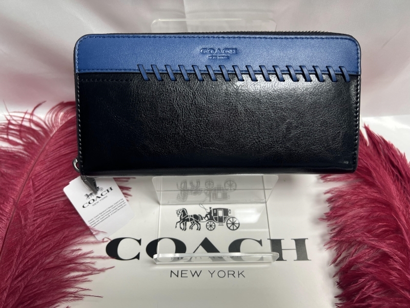 コーチ COACH 長財布 アコーディオン ウォレット クロスグレイン  