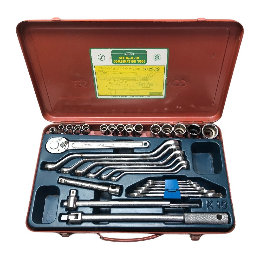  TONE トネ 工具セット 付属品完備 No.K-10 レッド 傷や汚れあり(工具セット)｜売買されたオークション情報、yahooの商品情報をアーカイブ公開 - オークファン 工具セット