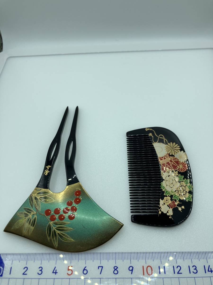 ◆◇231003-24 日本伝統工芸 漆塗り　かんざし　寿舟 　細密細工 中国古玩 中国美術◇◆