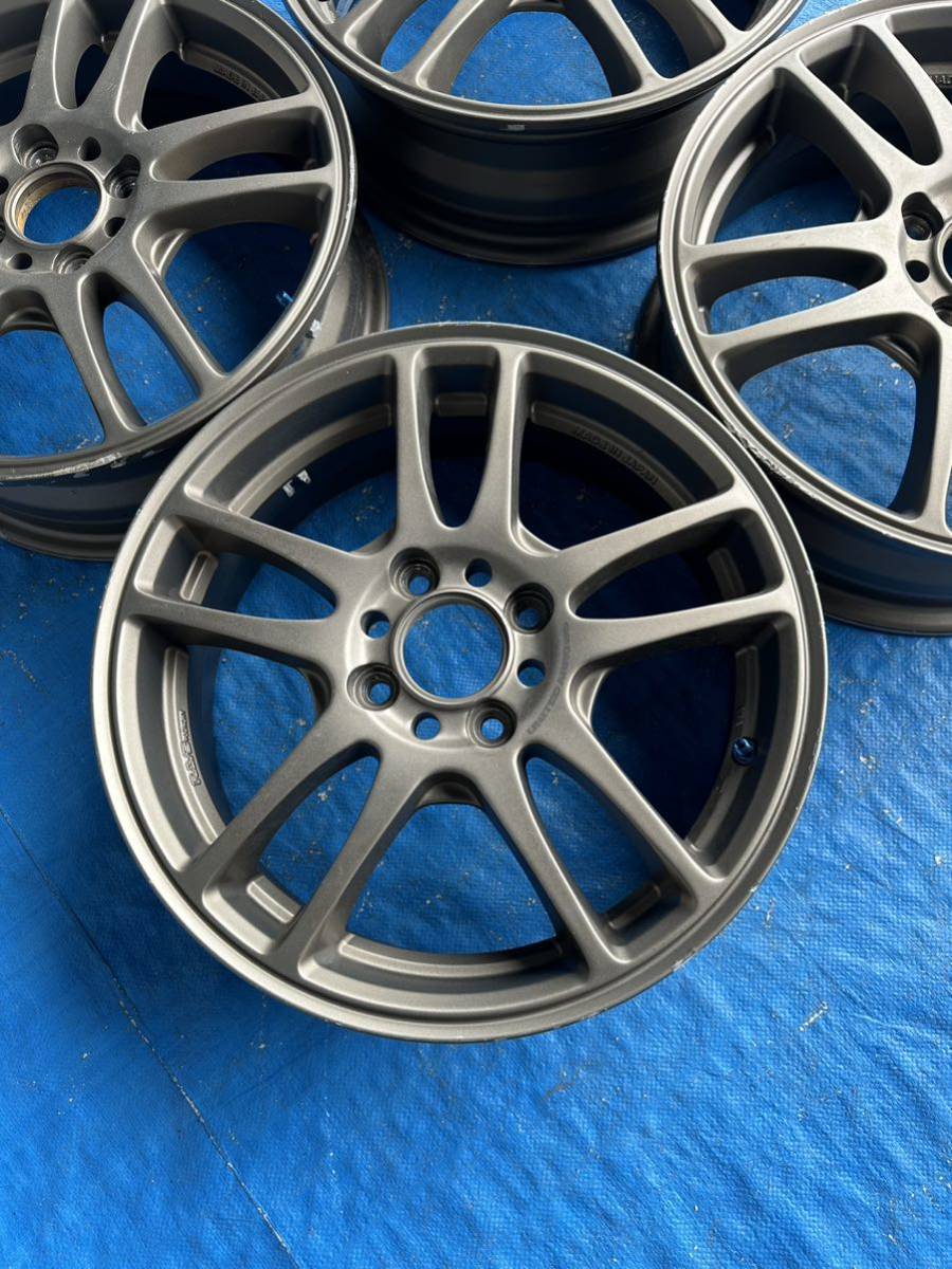 15インチ 15インチ オフセット+45 PCD100 4穴 中古 シルバー 4本 8j PCD100