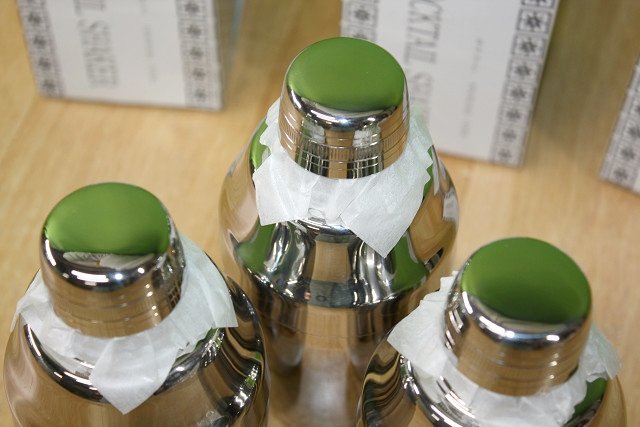 3点まとめて YUKIWA ユキワ カクテルシェーカー B シェイカー 360㏄ ステンレス 18-8 Ni-Cr. バー Bar バーテンダー 未使用品