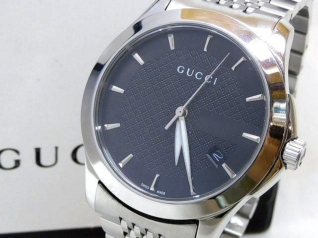 【付属品有】 GUCCI グッチ　126.4 REAL ブラック　メンズ腕時計 グッチ GUCCI 126.4 Gタイムレス ブラック 付属品有 REAL メンズ腕時計