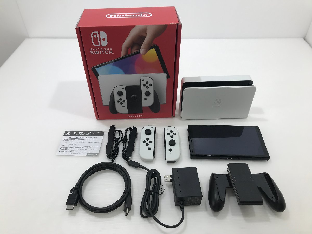 【TAG・中古】(4)★1円★Nintendo Switch本体 有機ELモデル ホワイト★動作確認済み★完備品★保証印日付消えてます　034-231006-YK-04-TAG