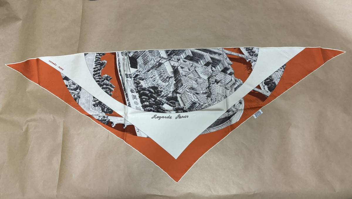 即決)HERMES エルメス 三角スカーフ シルク+おまけ
