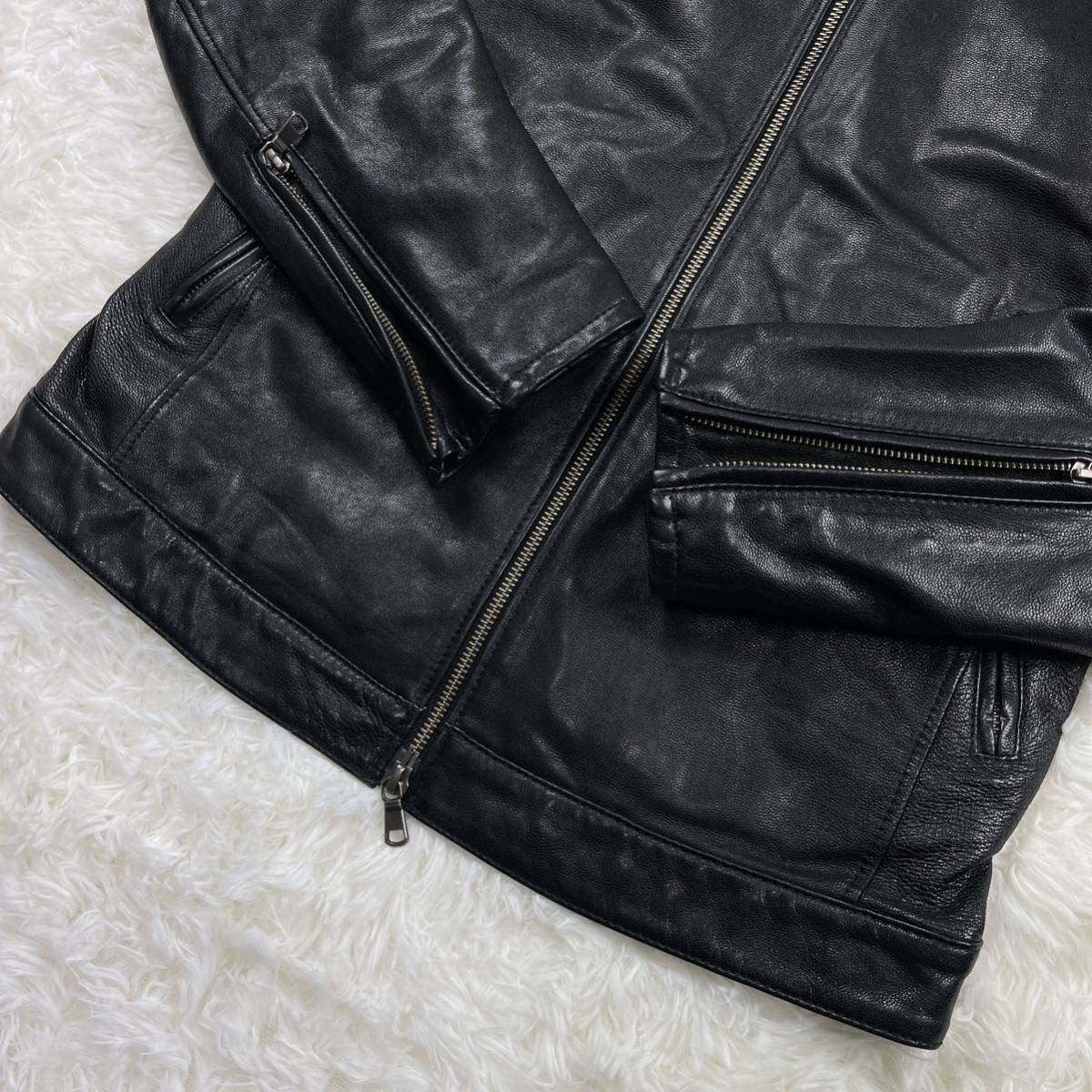 美品 ユナイテッドアローズ 山羊革 本革 レザージャケット ライダース