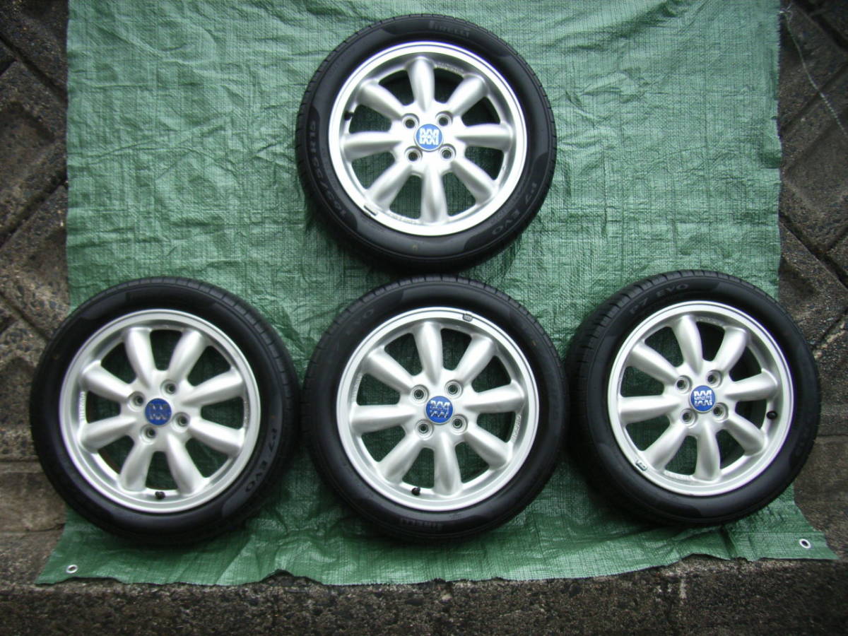MINILITE ミニライト 15×4.5J +45 165/55R15 タイヤセット PCD100 タント ムーブ ミラ ミラジーノ ウェイク ダイハツ オプション純正