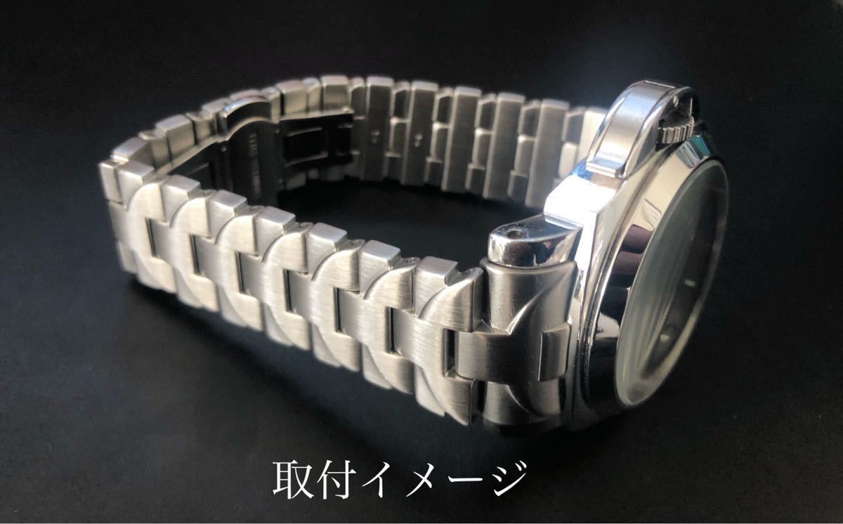 腕時計 修理交換用 社外品 ブレスレット シルバー 24mm 【対応