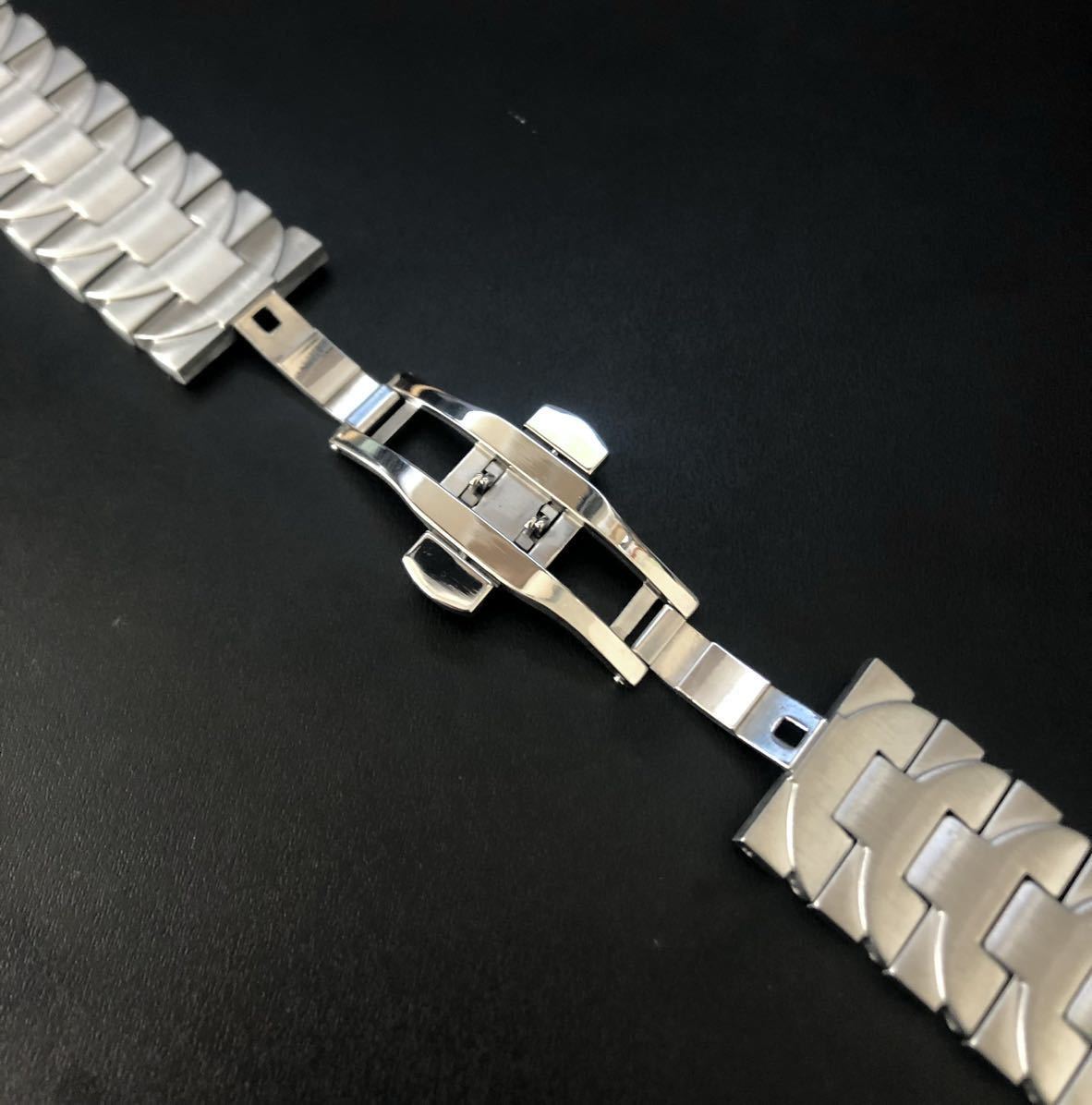 腕時計 修理交換用 社外品 ブレスレット シルバー 24mm 【対応