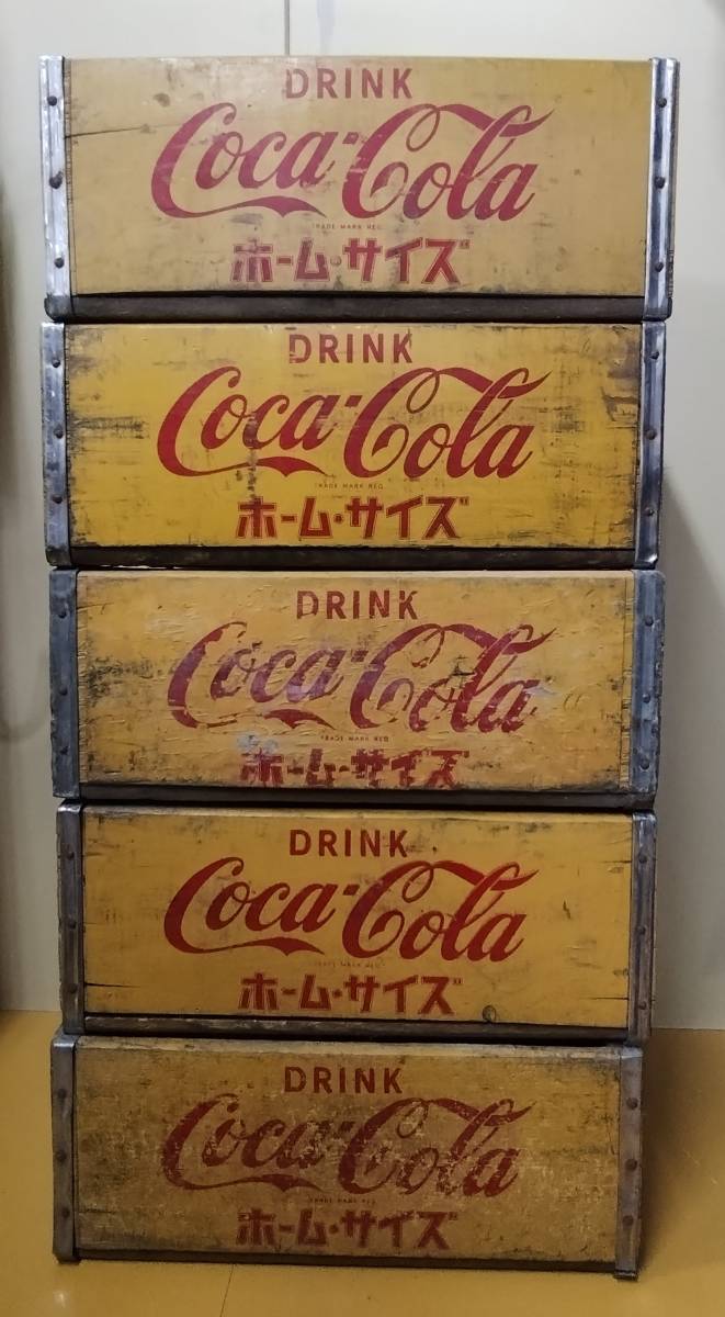 ○希少○コカコーラ Coca-Cola 木箱 木製 ボトルケース 5個 ホーム