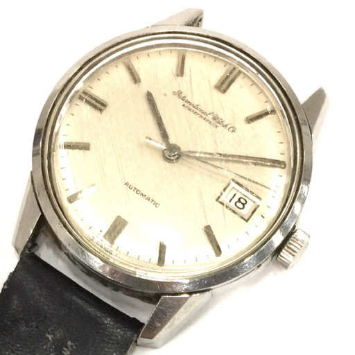 1円 IWC シャフハウゼン 腕時計 ラウンド デイト シルバー金具 3針 自動巻き メンズ 稼働 ジャンク