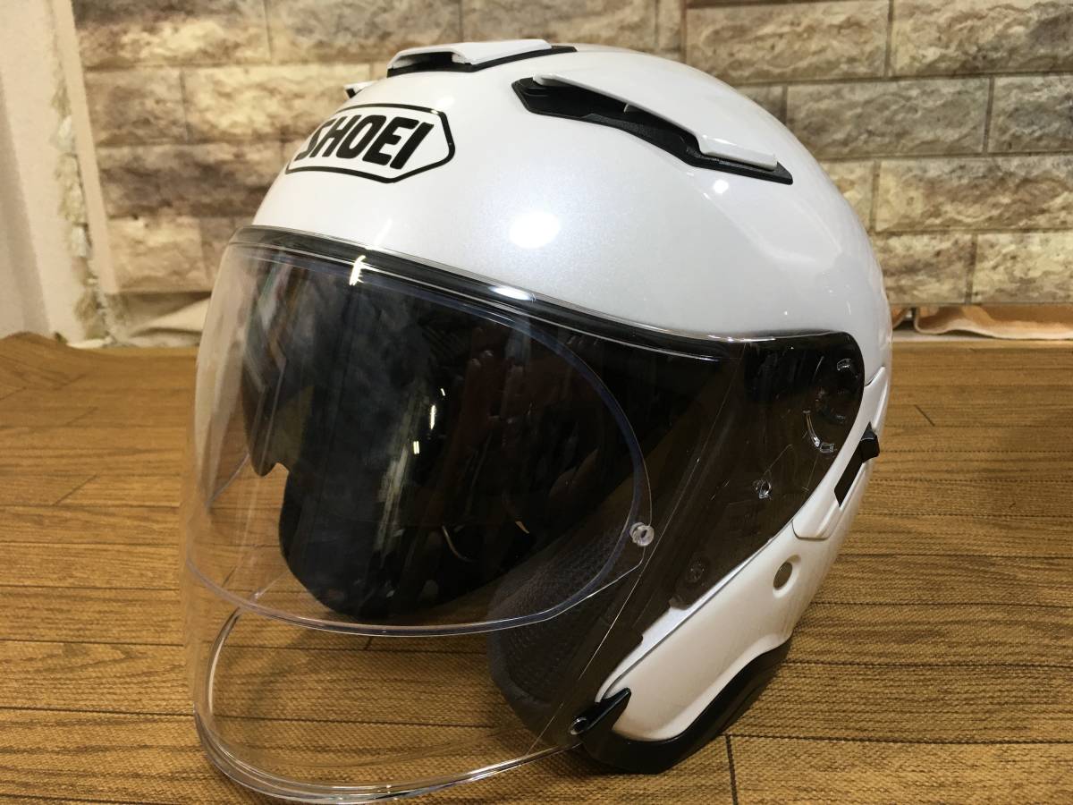 SHOEI J-CruiseⅡ ホワイトメタリック色 インナーバイザー装備 57cm Mサイズ 2019/11製造品 良品