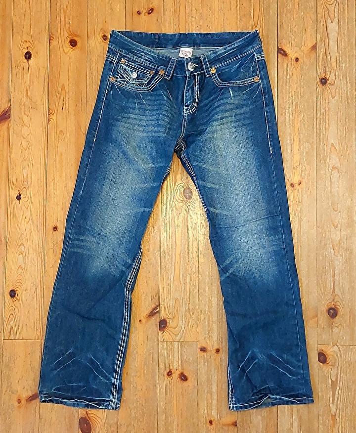 ■TRUE RELIGION JOEY BIG T サイズ表記 ROW34 SEAT33 実寸ウェスト約45㎝■検索 ジーンズ デニム エビス 桃太郎