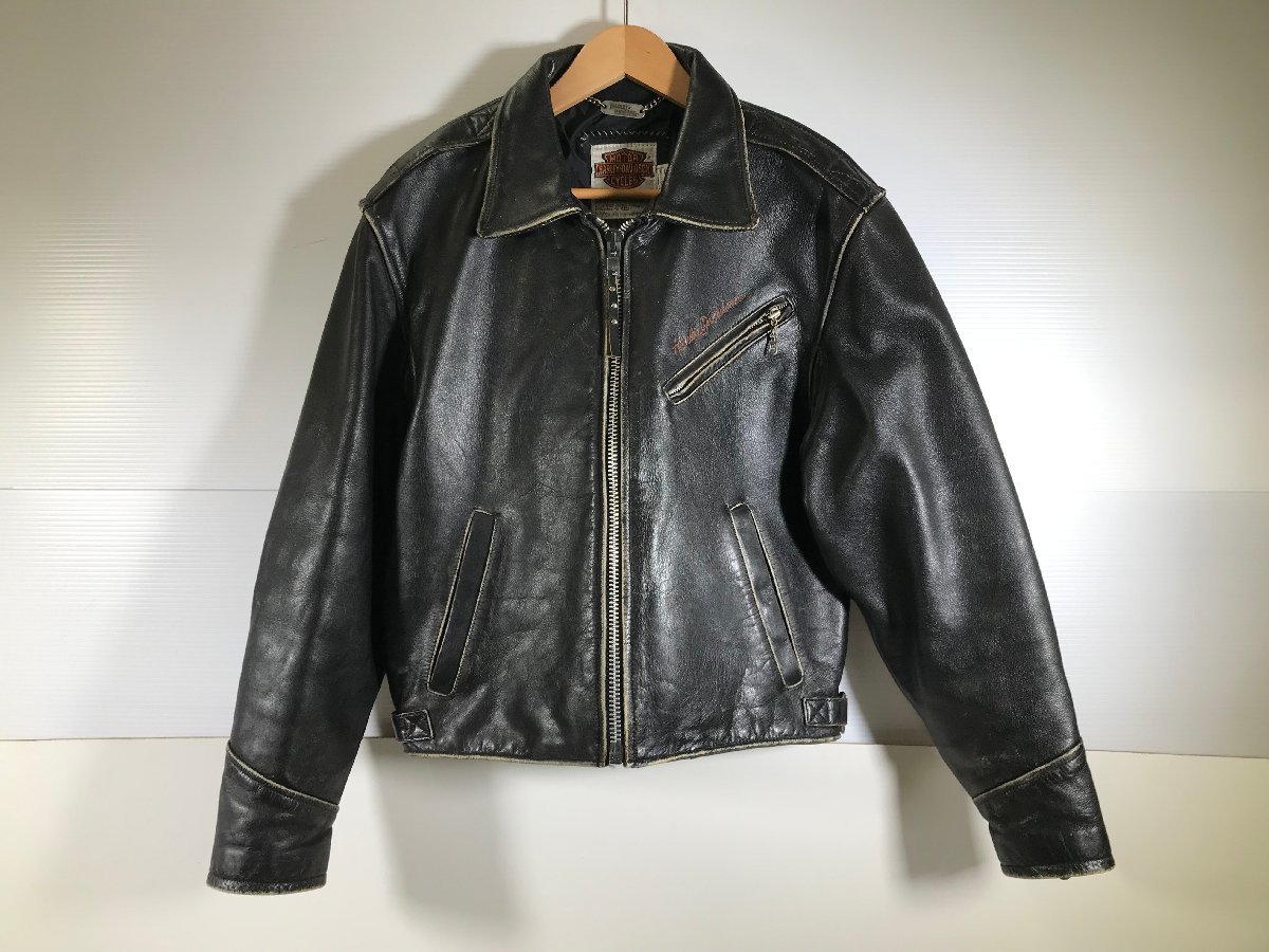 Harley-Davidson ハーレーダビッドソン レザージャケット ライダースジャケット ブラック サイズS ジャケット レザー ユーズド