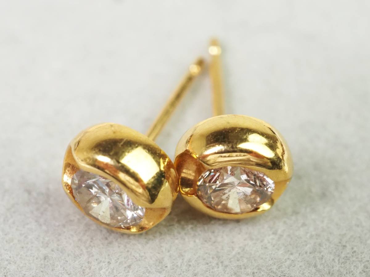 2138E】ジュエリーマキ K18ゴールド 天然ダイヤモンド 計0.43ct/0.22