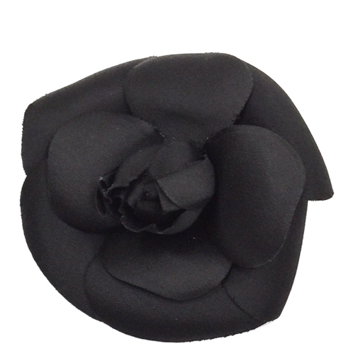 シャネル コサージュ ピンブローチ カメリア 直径11cm ブランド小物 ファッション小物 レディース 黒系 保存箱付