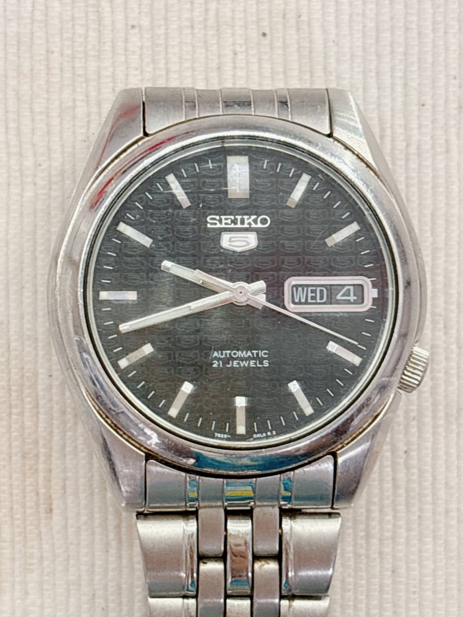 1円 稼働 良品 セイコー QZ 5A70-0610 クレドール SS×18KT シルバー