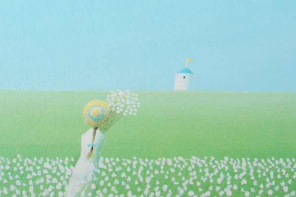 8177 葉祥明 仮題:「あこがれの丘」 ダイヤモンドスクリーニング 額装
